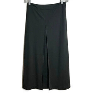 Di Paolucci By Italy Womens Pleat-Slit A-Line Midi Skirt Size L Black Career‎